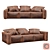 Luxury Genuine Leather Sofa 3D model small image 1