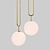 Pearlescent Pendant Light: Brass and Matte Metal Finish 3D model small image 1