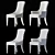 Calista Dining Set: Elegant Round Table & Chairs 3D model small image 4