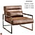 Delancy Loft Masculine Brown Leather Armchair 3D model small image 1