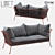 LoftDesigne 1450 - Stylish Metal and Fabric Sofa 3D model small image 1