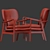 Retro-inspired Armchair | Mid Century Design 3D model small image 3