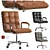 Elegant Leather Office Chair 3D model small image 1