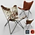 Classic Butterfly Chair in Stylish Cowhide 3D model small image 1