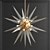 Brass Sputnik Chandelier: Elegant Murano Glass Spikes 3D model small image 1