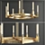 Modern Brass Round Chandelier: Elegant Illumination 3D model small image 1