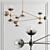 Sleek Smoky Glass Chandelier 3D model small image 1