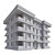 Modern Residential Building Model 3D model small image 3