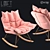 Modern LoftArm Metal/Wood Fabric Chair 3D model small image 1