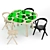 Barcelona Design Chair B & Aquario Table: Sleek and Stylish Furniture Duo 3D model small image 1