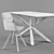 Modern White TARANTO Table with MILTON Chairs 3D model small image 3