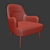 Elegant Nuevo Lounge Chair 3D model small image 3