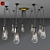 Vintage Adjustable Pendant Light - 10-Head Rustic Lighting 3D model small image 1