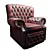 Classic Comfort: Chesterfield Monks Wing Chair 3D model small image 1