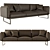 Modern Italian Style Cassina-1: 263cm Sofa 3D model small image 1