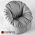 Cozy Felt Pouf Chair 3D model small image 3