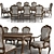 Elegant Carson Aria Dining Set 3D model small image 1