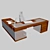 Executive Office Table 2400x800x750mm 3D model small image 3