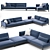 Modern Akita Busnelli Designer Sofa 3D model small image 1