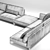 Modern Akita Busnelli Designer Sofa 3D model small image 3
