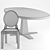 Elegant Longhi Damsel Chair and Rim Table 3D model small image 3