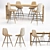 Luxury Table & Chair Set 3D model small image 1