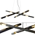 Sleek Black & Aries Light Chandelier 3D model small image 3