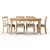 Sustainable 7-Piece Wood Dining Set 3D model small image 2