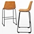 Modern Faux Leather Bar Stool 3D model small image 2