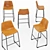 Modern Faux Leather Bar Stool 3D model small image 3