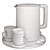  Xiaomi Cookware Bundle: Kettle, Cups, and Tray 3D model small image 2