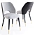 Sleek Velvet Dining Chair 3D model small image 1