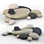 Stylish Stone Floor Cushions 3D model small image 1