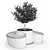 Sleek White Pot with Perch 3D model small image 2