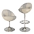 Retro Leather Armchair & Bar Stool Set 3D model small image 1