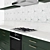 Vintage Charm Kitchen: Green & Brass 3D model small image 2