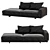 Underline Leather Sofa: Contemporary Comfort & Style 3D model small image 1