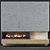 Modern Concrete Panel Fireplace 3D model small image 1