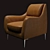 Elegant Brenda Leather Armchair 3D model small image 2