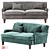 Chic Channel Tufted Sofa - Elegant Comfort 3D model small image 1