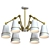 Golden Loft Ceiling Chandelier 3D model small image 1