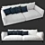 Fauborg Contemporary Sofa Set 3D model small image 1