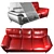 Modern Leather-Look Sofa 3D model small image 3