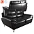 Modern Black Leather Loveseat 3D model small image 1