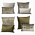 Luxurious Velvet Oushak Pillows 3D model small image 1