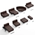 Italian Leather Modular Sofa: Selva 3D model small image 2