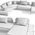 Italian Leather Modular Sofa: Selva 3D model small image 3