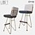 Metallic Eco-Leather Bar Stool | LoftDesigne 1419 Model 3D model small image 1