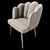 Elegant Savona Velvet Dining Chair 3D model small image 3