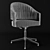 Luxury Suede Office Chair 3D model small image 3